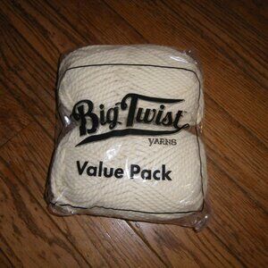 2 Skeins Big Twist Value Pack Wool Blend Yarn - Color Natural Cream - 5 oz ea.